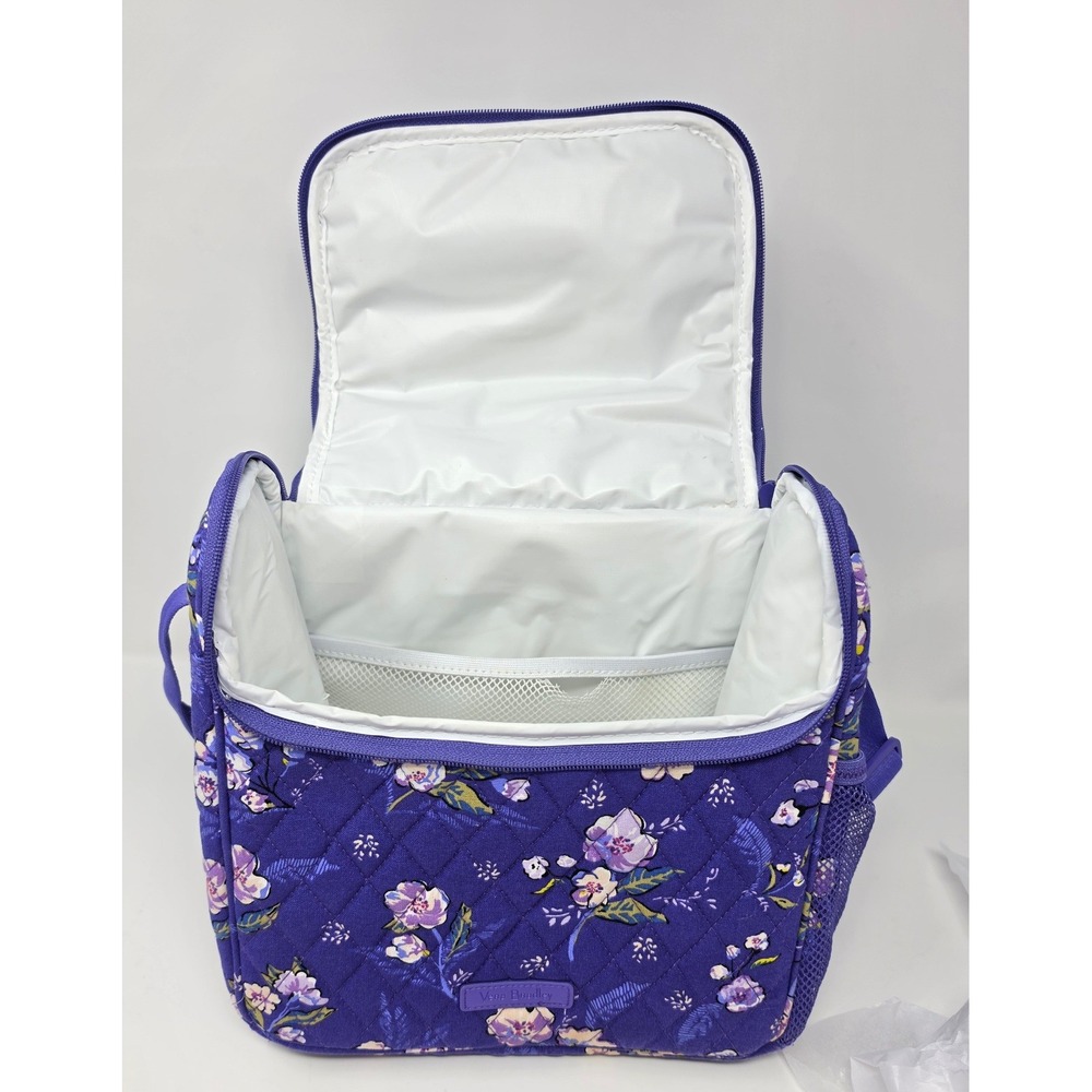 Vera Bradley Insulated Lunch Bag "Wild Roses" Purple - Picture 8 of 10